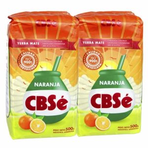 YERBA MATE CBSE ORANGE FLAVOR SABOR NARANJA For Health-Conscious Drinkers - Office and Home 500 GR/1.1 LB (2PACK) YERB