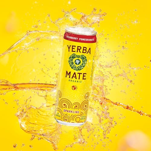 Guayakí Yerba Mate Organic Cranberry Pomegranate Sparkling Energy Drink, 12 Oz, 80mg Natural Caffeine for Smooth Energy