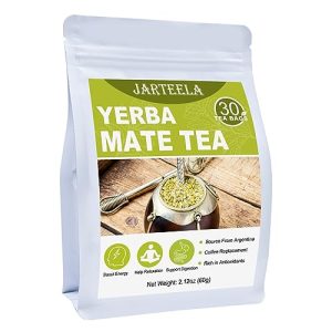 Jarteela Yerba Mate Tea Bag - Relaxation Aid for Stress Relief - Perfect Coffee Replacement - 2g x 30 Count