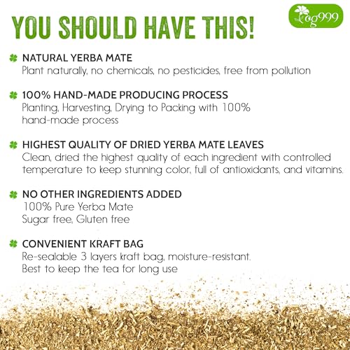 TOG999 Premium 18oz Yerba Mate Tea for Men and Women | High Caffeine | Fresh - Never Aged | TOG999 18oz Super-Green Yer