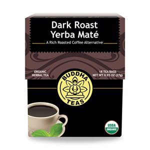 Buddha Teas Organic Dark Roast Yerba Maté - Caffeine-Free, GMO-Free, OU Kosher - 18 Bleach-Free Tea Bags USDA Organic