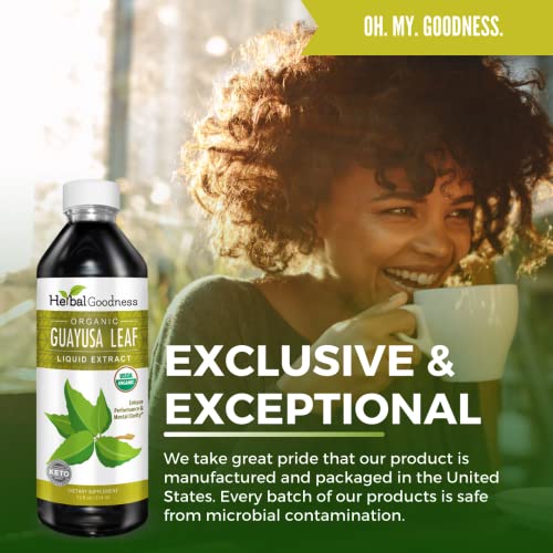USDA Organic Guayusa Loose Leaf Extract Liquid - Natural Caffeine Drink for Increased Energy and Immunity | USDA Organi