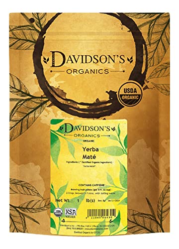 Davidson's Organics Yerba Mate Loose Leaf Tea - Organic - Perfect for Health-Conscious Adults - Stress Relief and Energ
