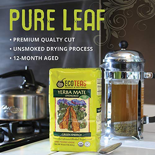 ECOTEAS Organic Yerba Mate Loose Leaf Tea – Natural Energy & Detox Herbal Tea for Health-Conscious Adults - USDA Organic