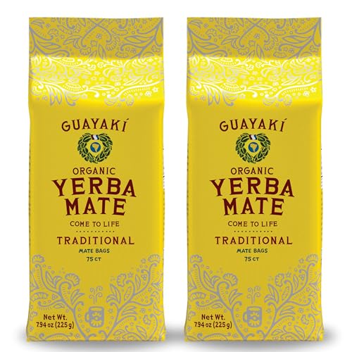 Guayakí Yerba Mate Organic Single Serve Tea Bags for Cold Weather, Smooth Energy Drink, Pack of 2 (150 Total Tea Bags)