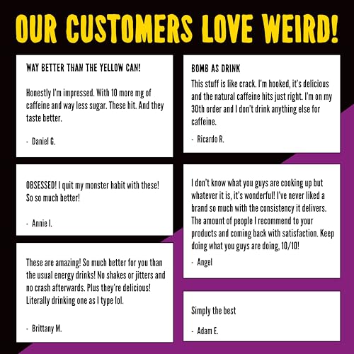 Drink Weird Organic Acai Pomegranate Yerba Mate - Antioxidant-Rich Energy Drink Alternative - 16oz Cans, Pack of 12 - 16