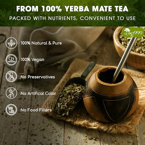 TOG999 Premium 18oz Yerba Mate Tea for Men and Women | High Caffeine | Fresh - Never Aged | TOG999 18oz Super-Green Yer