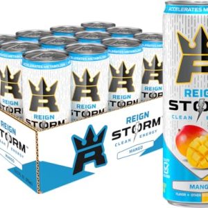 REIGN Storm Mango Fitness & Wellness Energy Drink 12 Fl Oz (Pack of 12) Best Selling Energy Drink for Fitness Enthusiast