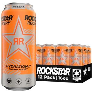 Rockstar Energy Drink with Caffeine Taurine and Electrolytes, 16 Fl Oz (Pack of 12) for Active Males on Workout Days R