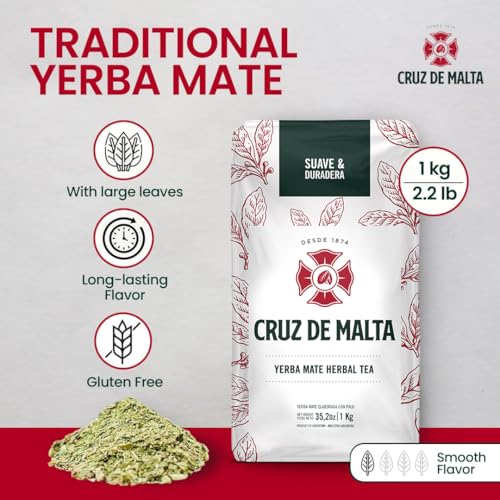 Traditional Argentina Brewed Yerba Mate CRUZ DE MALTA | Gluten-Free | Large Leaf Low Dust | Yerba Mate CRUZ DE MALTA |