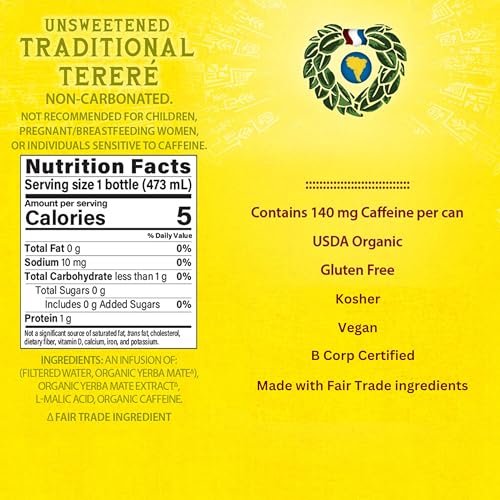Guayaki Organic Yerba Mate Unsweetened Terere for Natural Energy Drink Lovers at Work and Home | Guayaki Organic Yerba