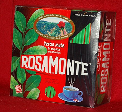 Rosamonte Yerba Mate Cocido Tea - Natural Health Benefits - Stress Relief - 50 Tea Bags