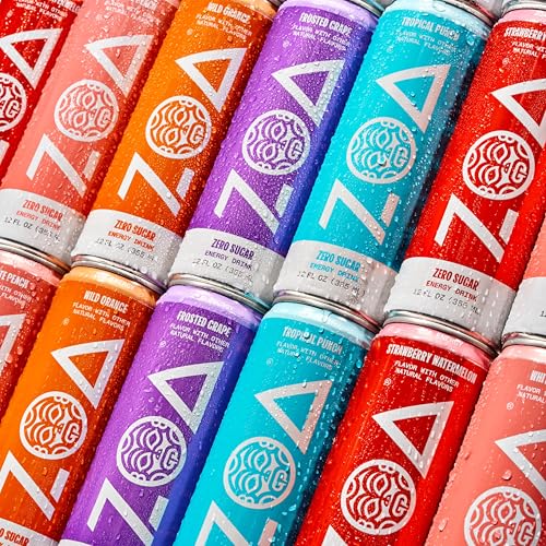 ZOA Zero Sugar Energy Drinks, Tropical Punch - Sugar Free with Electrolytes and Caffeine - Healthy for Fitness Enthusias